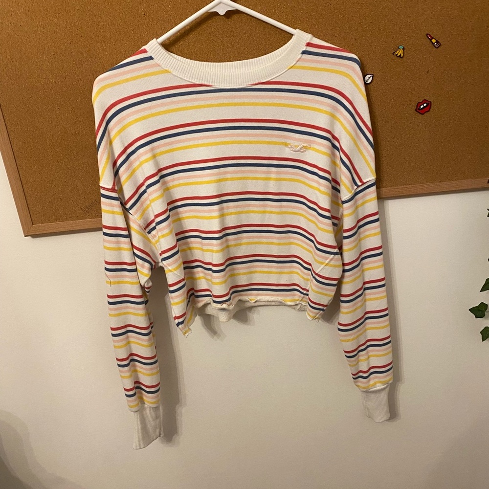 Crop and Striped Hollister Crewneck
